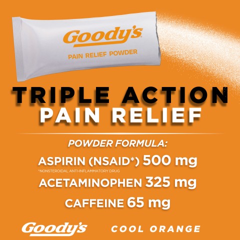 Goody's Triple Action Pain Relief with Aspirin, Acetaminophen and Caffeine.
