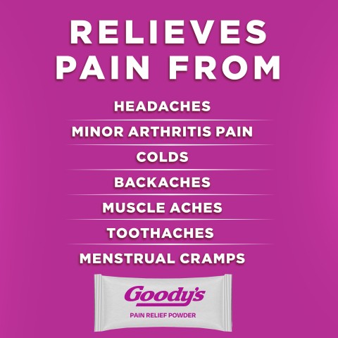 Goody's relieves pain.