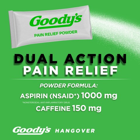 Goody's dual action relief with aspirin and acetaminophen.
