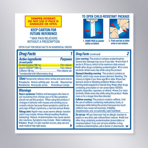 Goody's Max Drug Facts